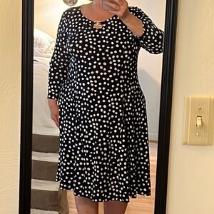 Susan Graver polka dot swing dress